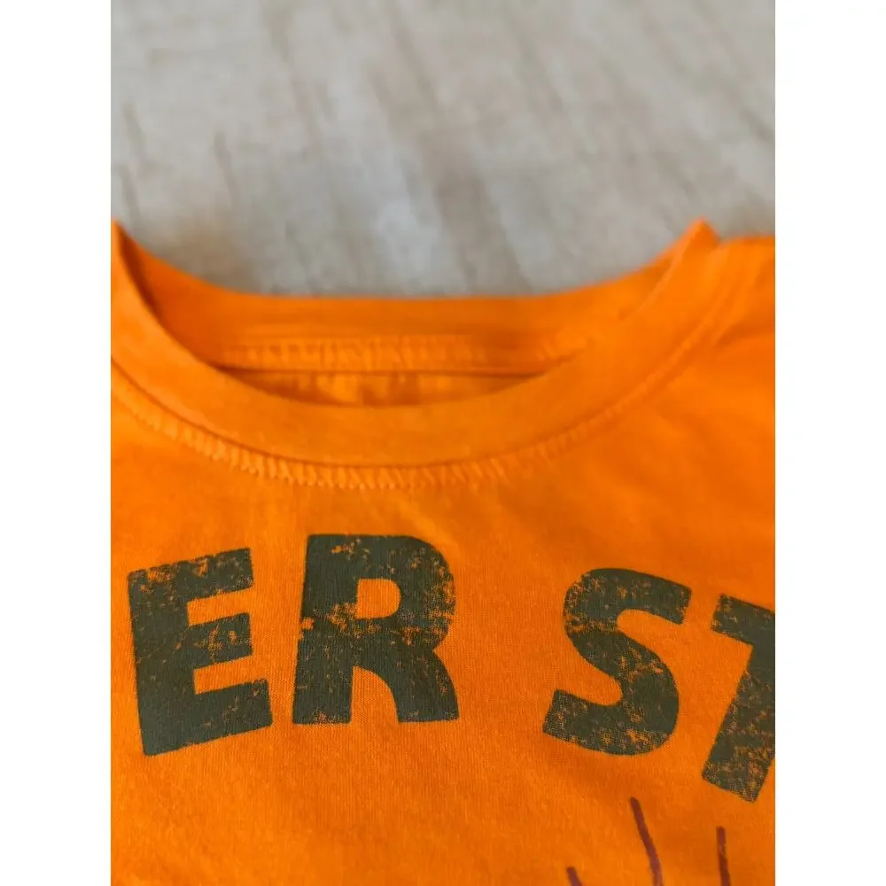 Weatherproof Vintage Boys Orange Triceratops Dinosaur Tee Shirt Size S (7-8)